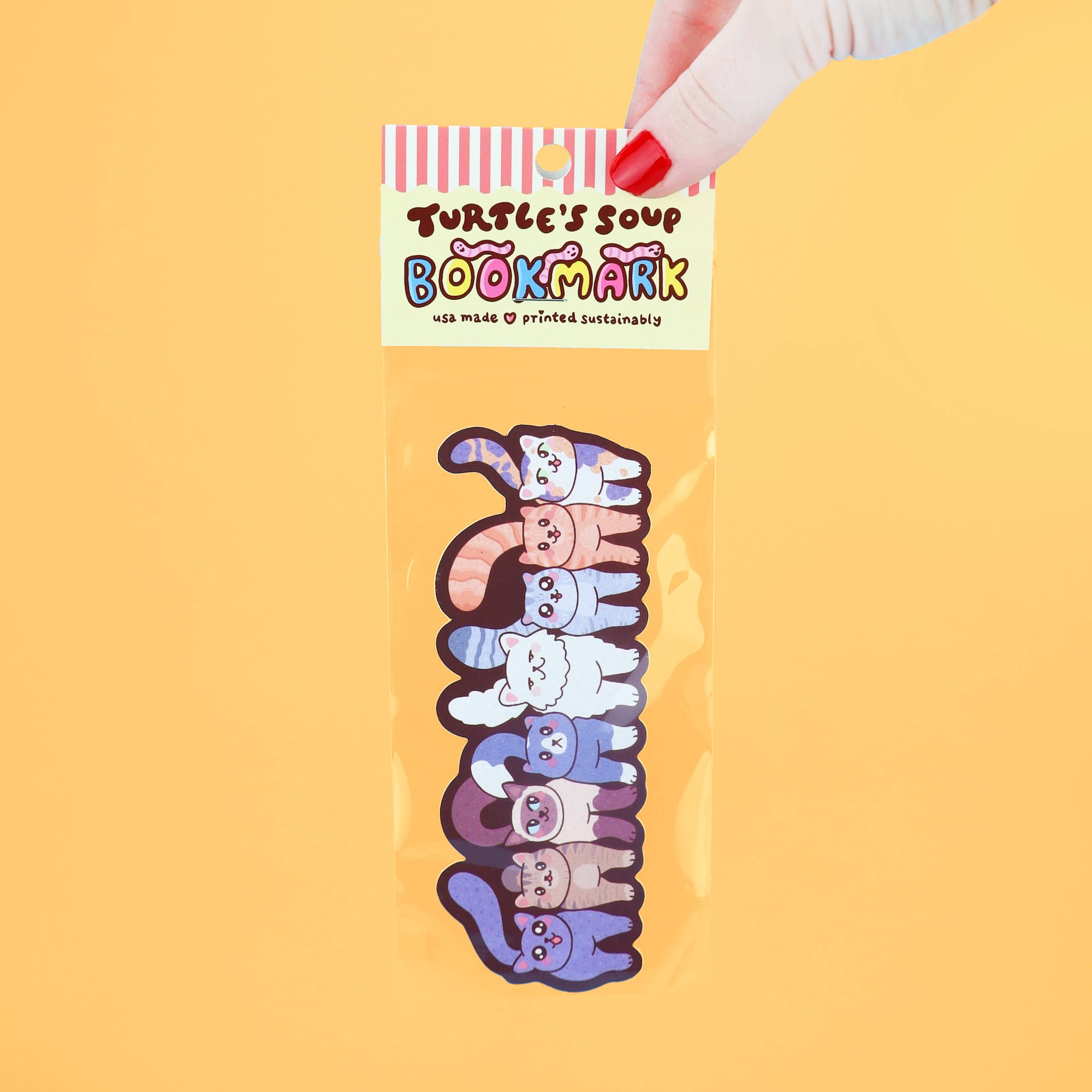 Pastel Parade Double-Sided Cat Bookmark