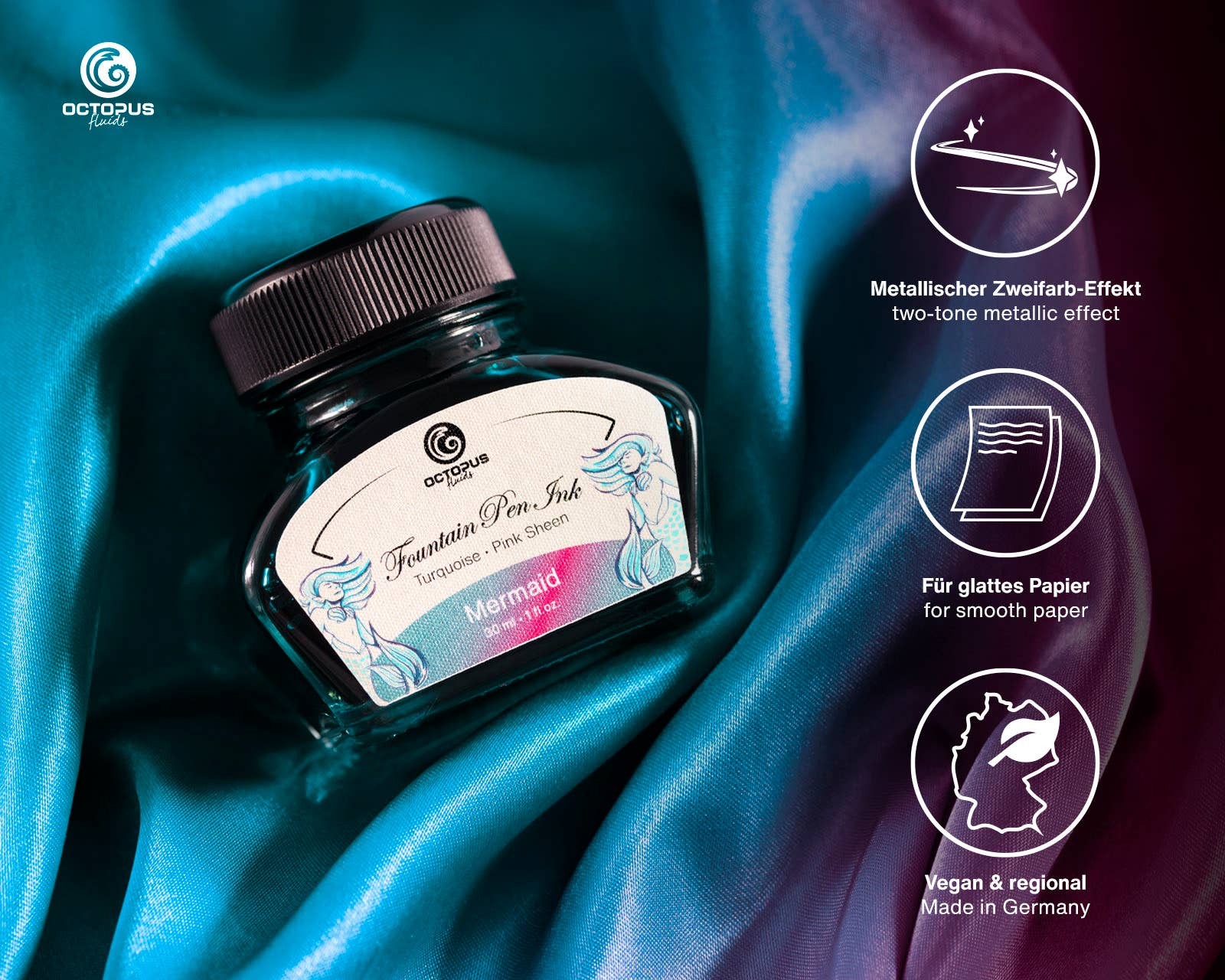 Sheen Mermaid Petrol Fountain Pen Ink