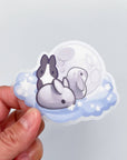 Silver Moon Bunnies Vinyl Sticker