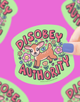 Disobey Authority Deer Vinyl Sticker