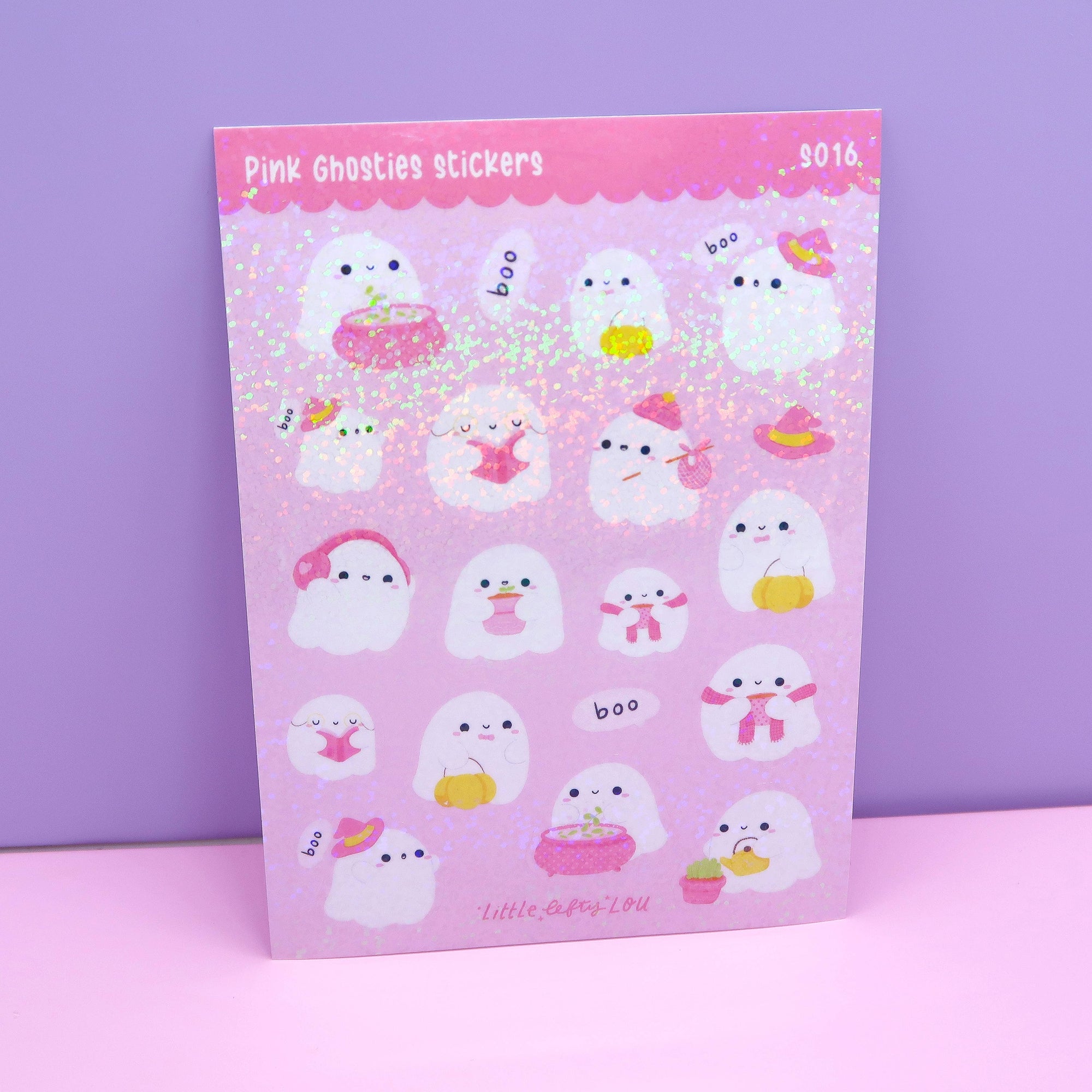Pink Ghosties Holographic Sticker Sheet
