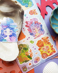 Colorful Coral Girls Sticker Sheet