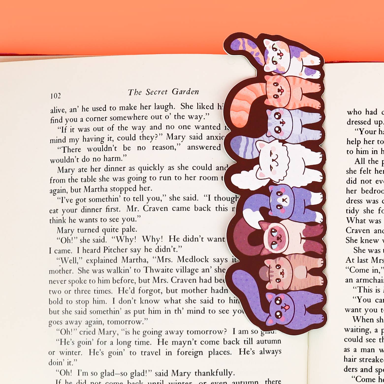 Pastel Parade Double-Sided Cat Bookmark