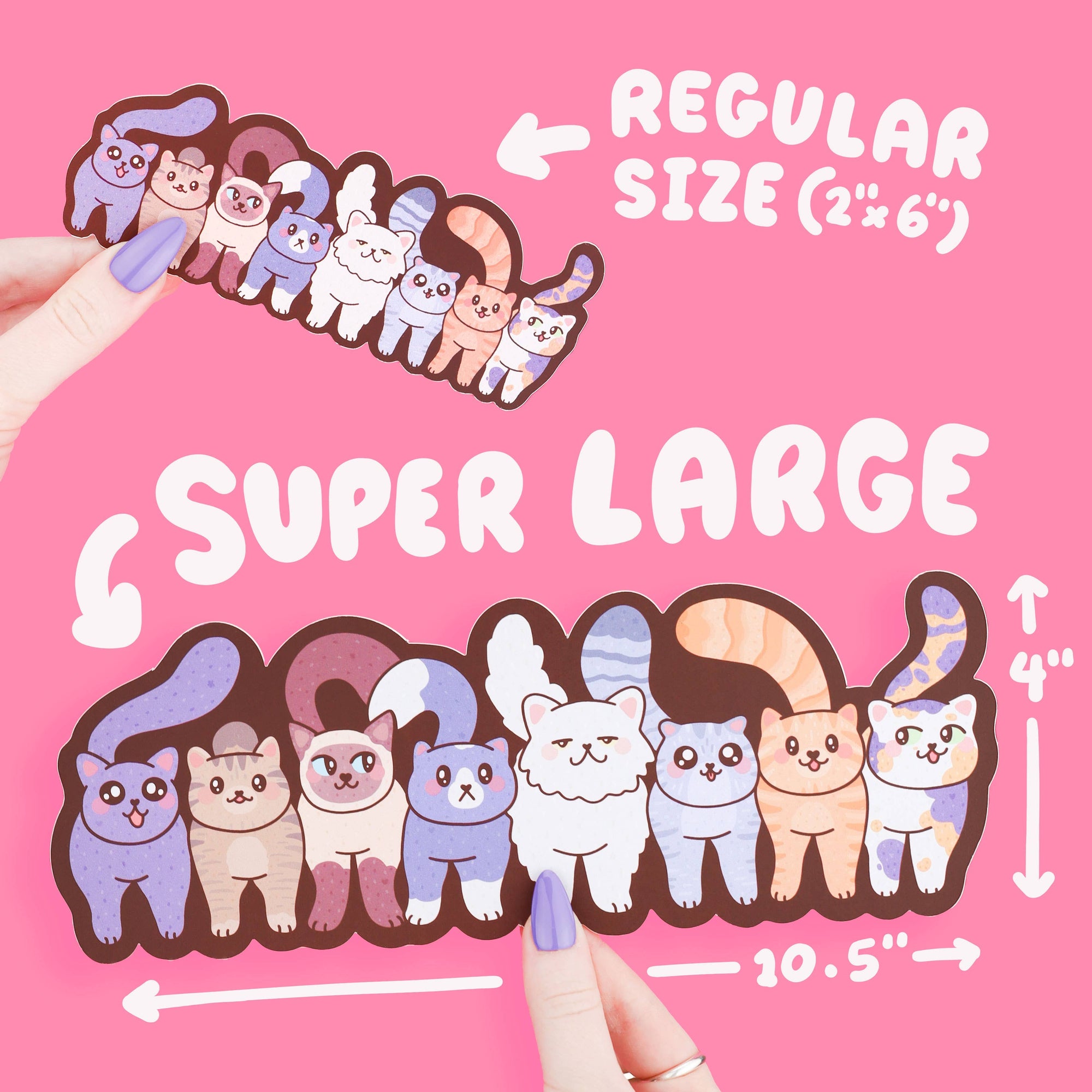 Extra Large Cat Parade Bookmark – Double Sided