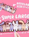 Extra Large Cat Parade Bookmark – Double Sided