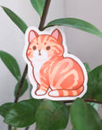 Red Marble Classic Tabby Cat Vinyl Sticker