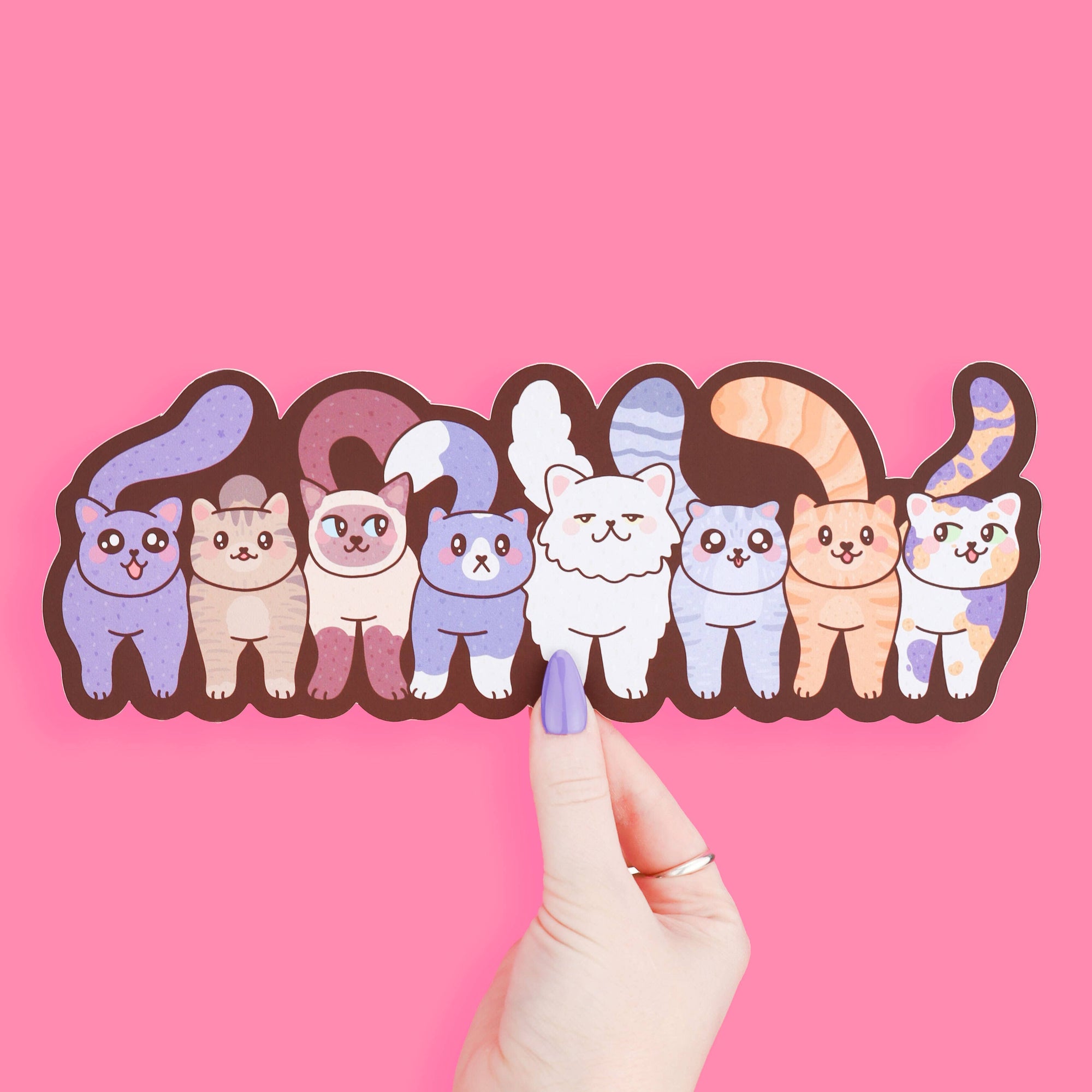 Extra Large Cat Parade Bookmark – Double Sided