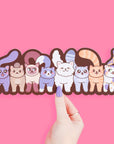 Extra Large Cat Parade Bookmark – Double Sided