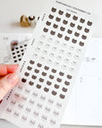 Cat Faces PET Matte Clear Sticker Sheet