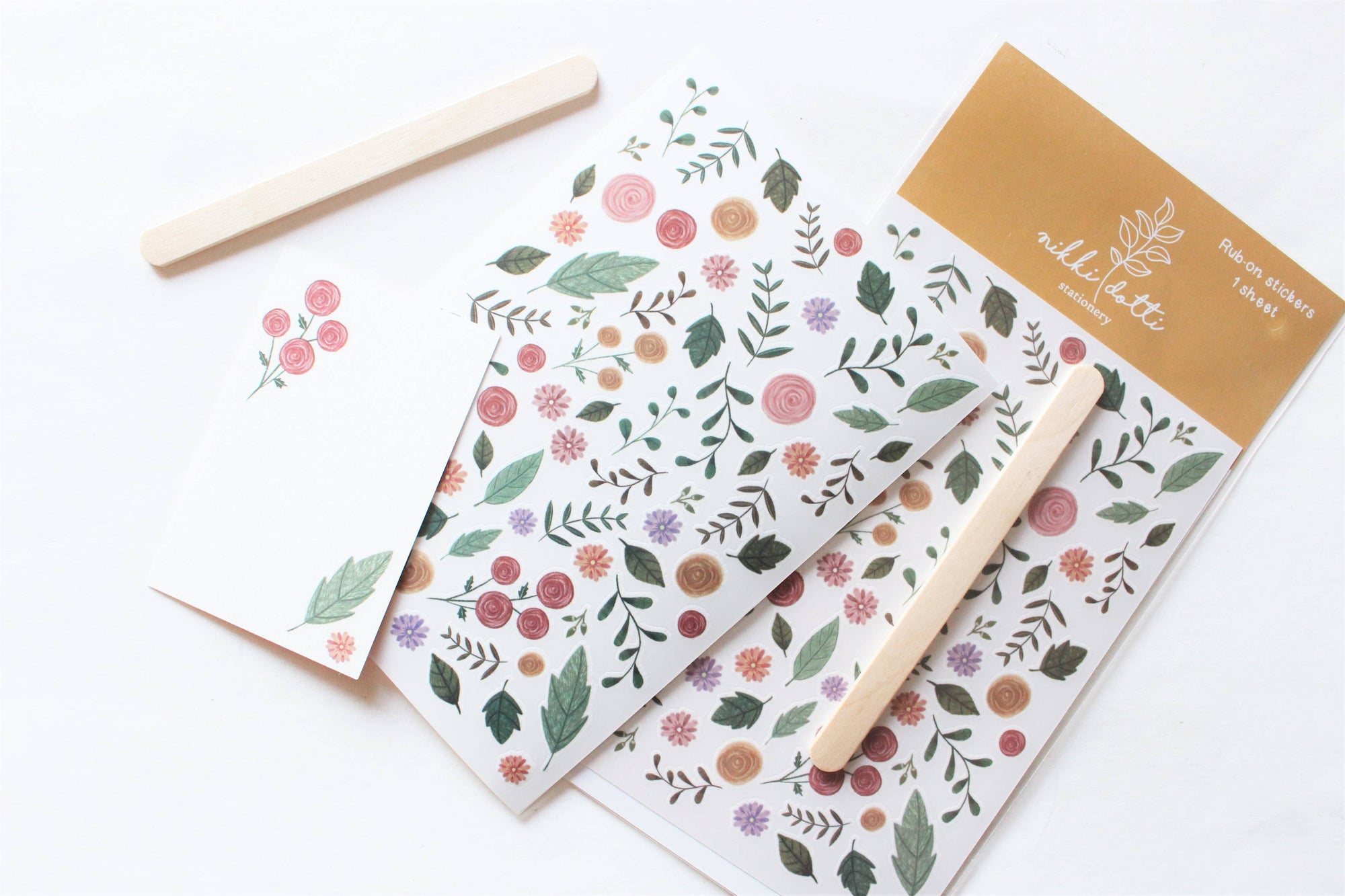 Summer Flowers Rub-On Sticker Sheet