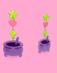 Witch’s Cauldron Acetate Dangle Earrings