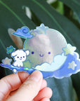 Holographic Fluffy and the Moon Vinyl Sticker