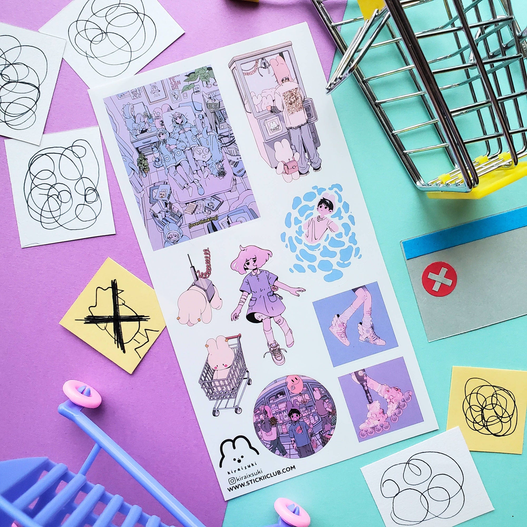 Dreamy Pastel World Sticker Sheet