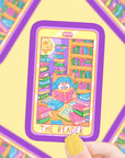 The Library Reader Tarot Card Vinyl Sticker