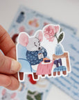 Cosy mouse vinyl sticker