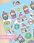 Knights and Princesses Sticker Sheet