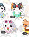 Mochi & Friends Beach Vinyl Stickers - S2 - Leo (Cat)