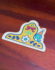 Holographic Blue Bird Brass Clip Vinyl Sticker