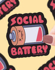 Social Battery Empty Vinyl Sticker