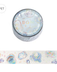 Light Bubbles Clear Tape by BGM with translucent bubbles and holographic foil details