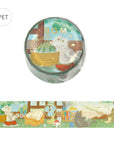 Summer Vacation Cats Clear Tape by BGM showing cats relaxing in a summery room