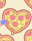 Pizza Heart Vinyl Sticker