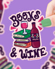 Books and Wine Vinyl Sticker