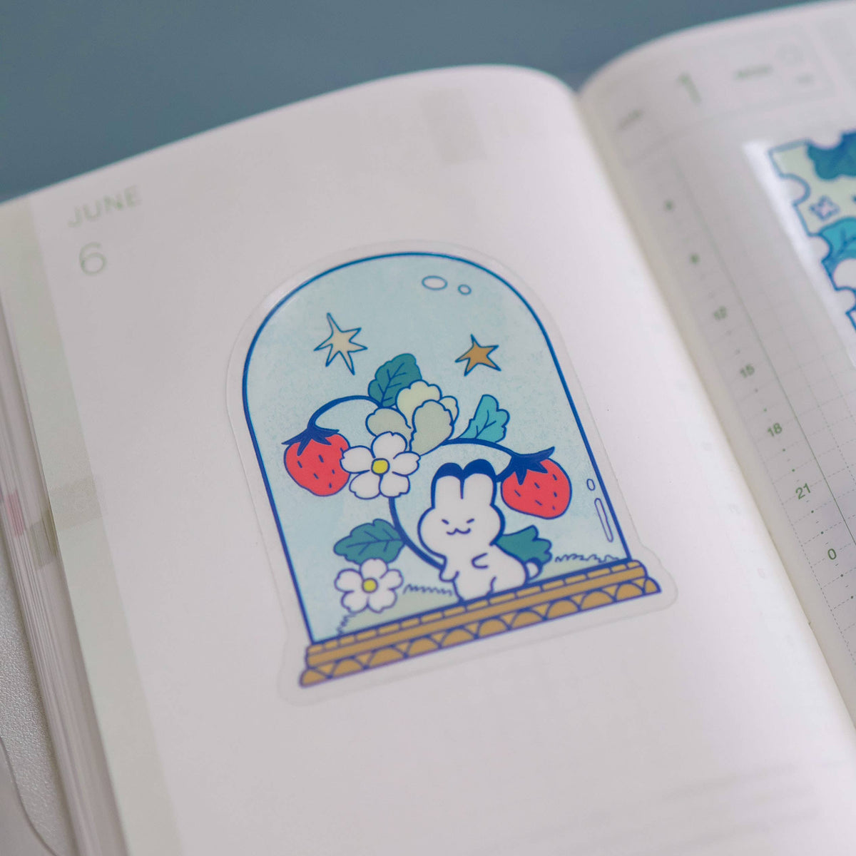Strawberry Garden Dome Transparent Vinyl Sticker