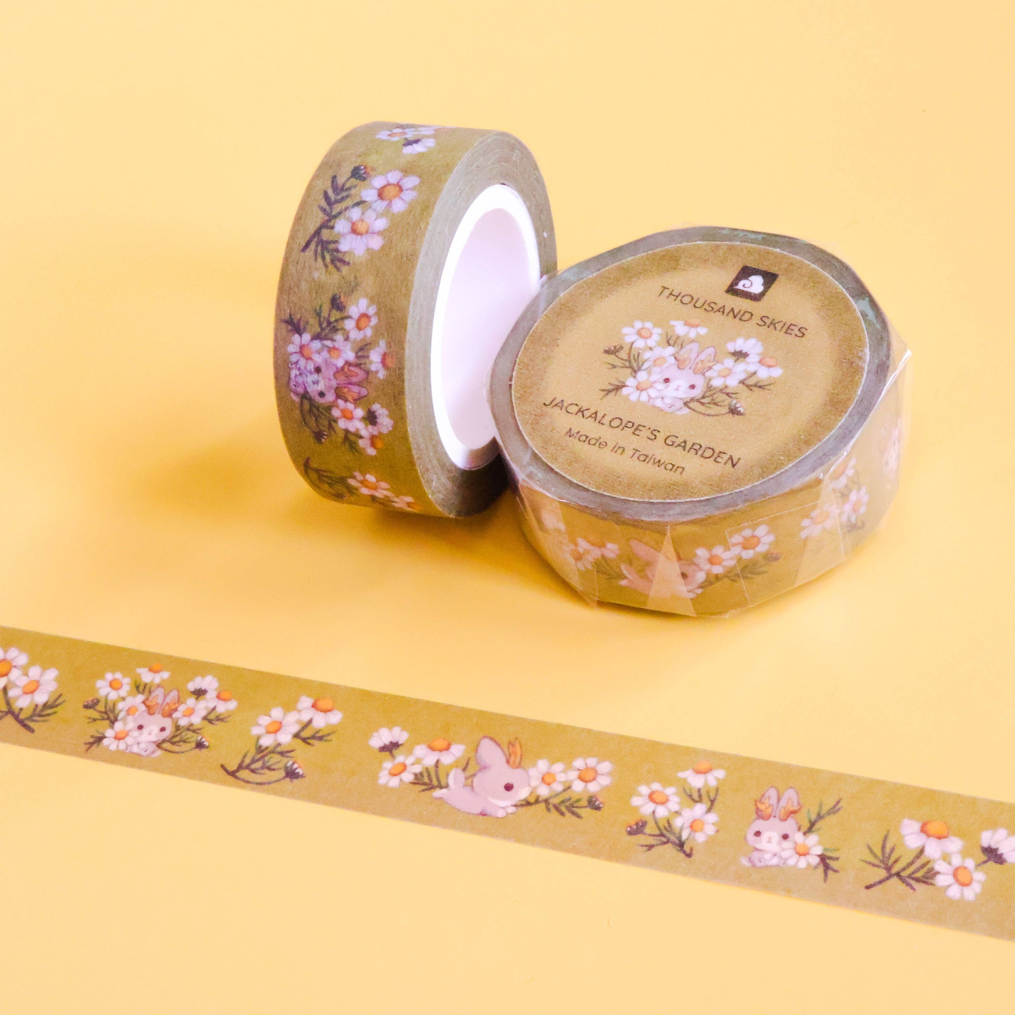 Jackalope&#39;s Garden (Mustard Green) washi tape
