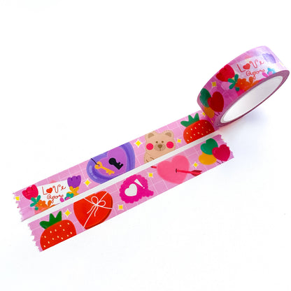 Valentine's Day Cute Pink Icons Decorative Washi Tape