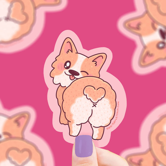 Cute Corgi Butt Vinyl Sticker