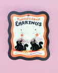 Witch’s Black Cat Acetate Dangle Earrings