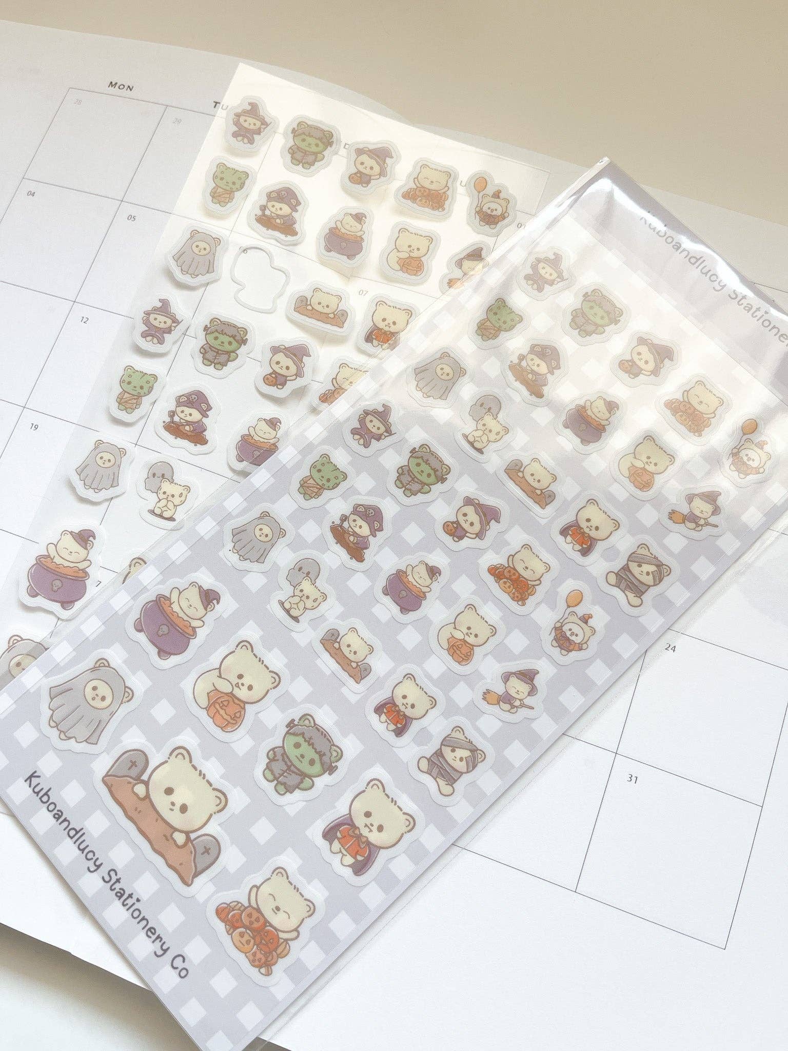 Halloween Bears Sticker Sheet