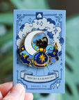 Deep Sky and a Black Cat Enamel Pin