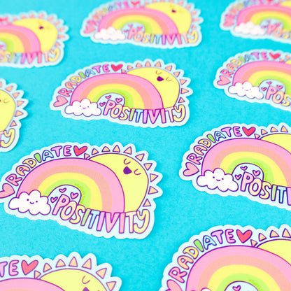 Radiate Positivity Positive Motivation Rainbow Vinyl Sticker