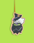 Witchy Ghost Cauldron Car Air Freshener