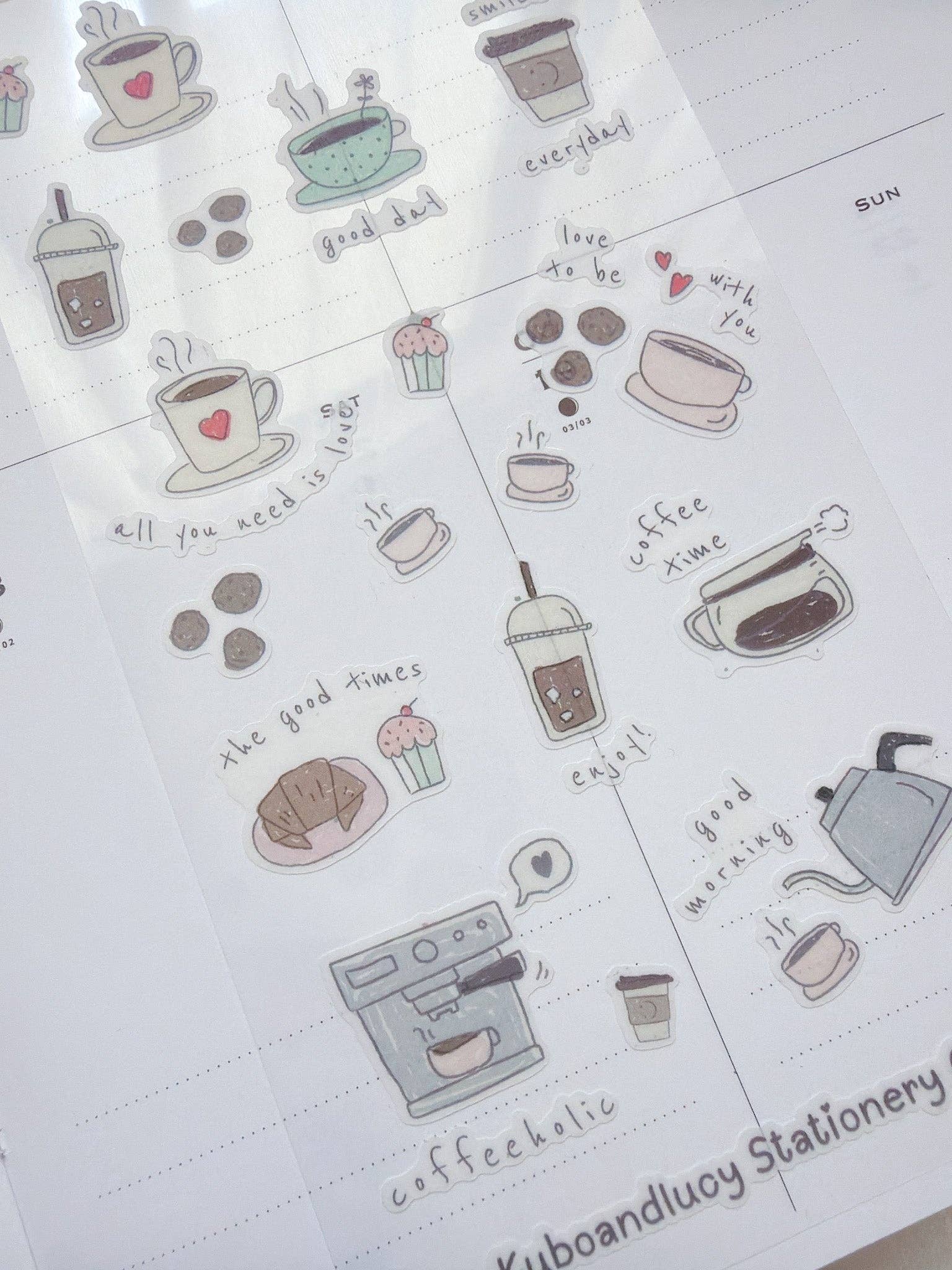 Coffeeholic Washi Sticker Sheet