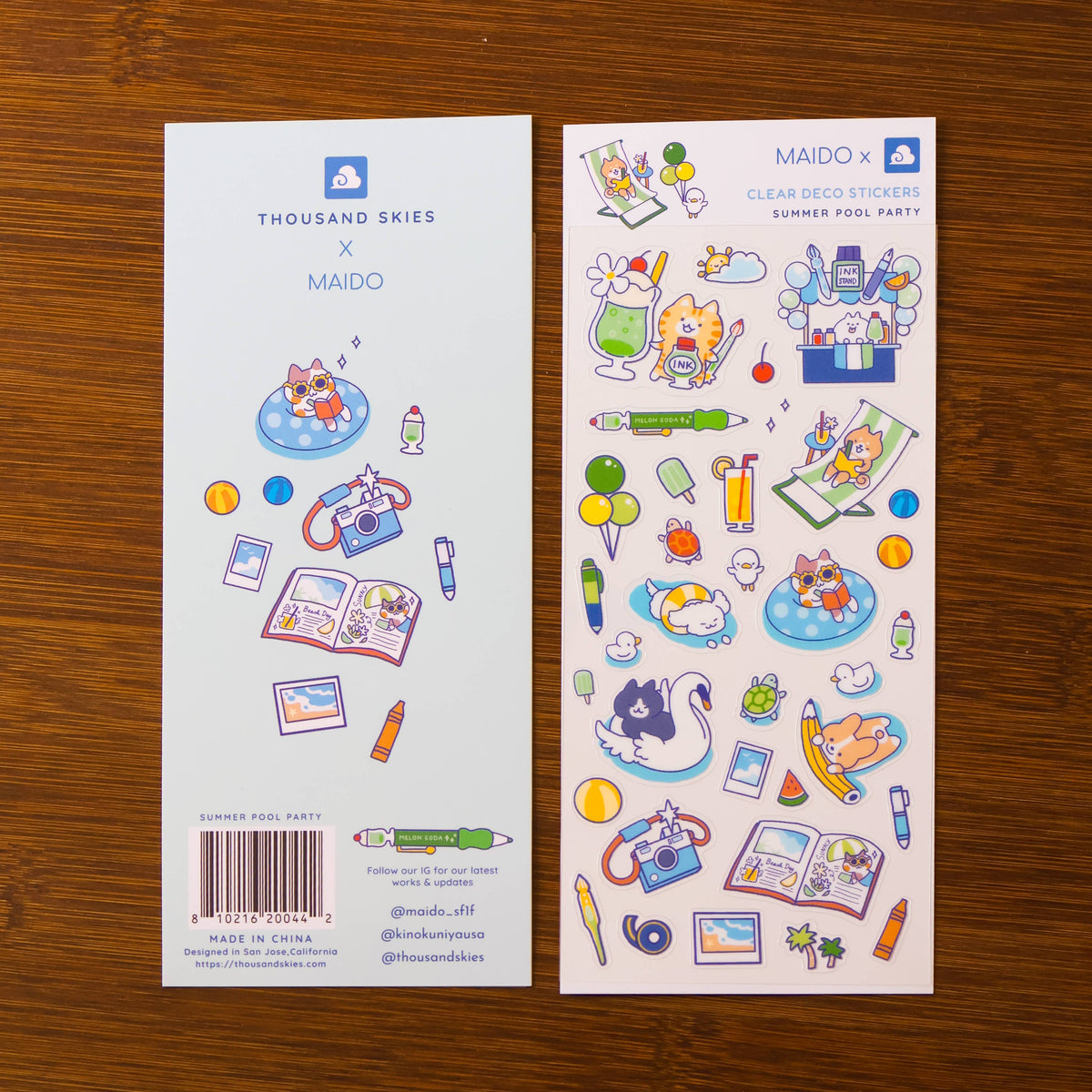 Summer Pool Party Sticker Sheet