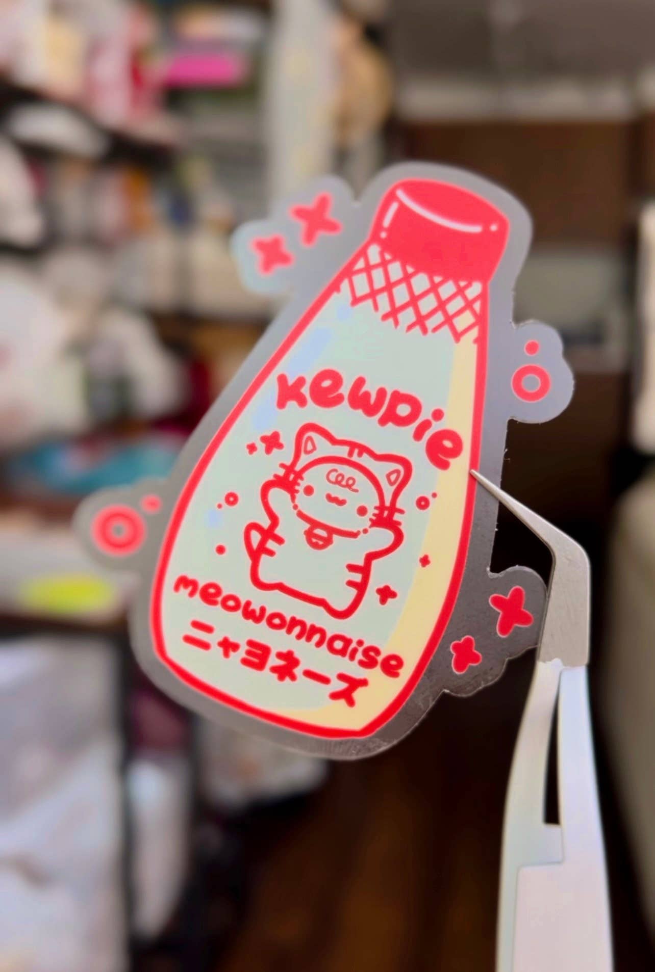 Kewpie Mayonnaise Cat Clear Sticker