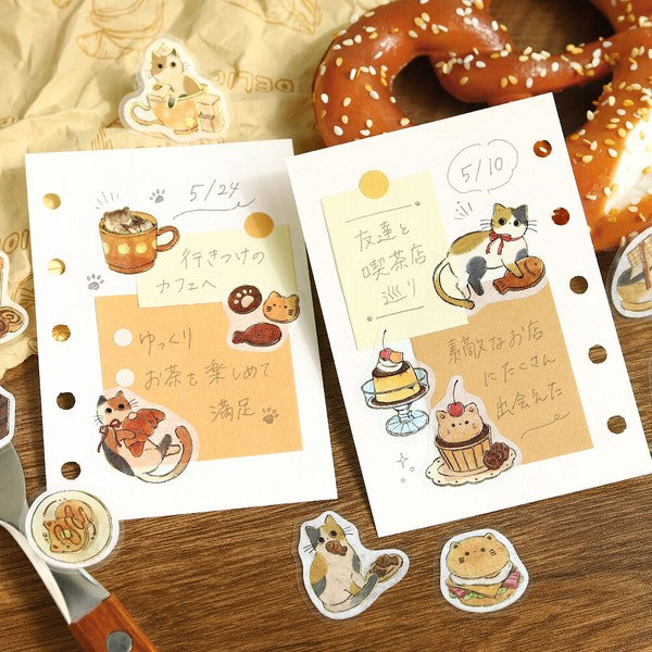 Calico cat cafe sticker flakes – Suteki Stickers