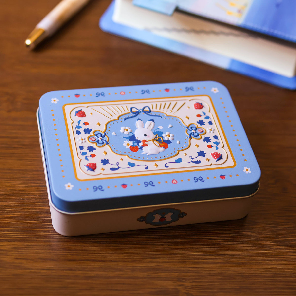 Strawberry Bunny Stamp Tin