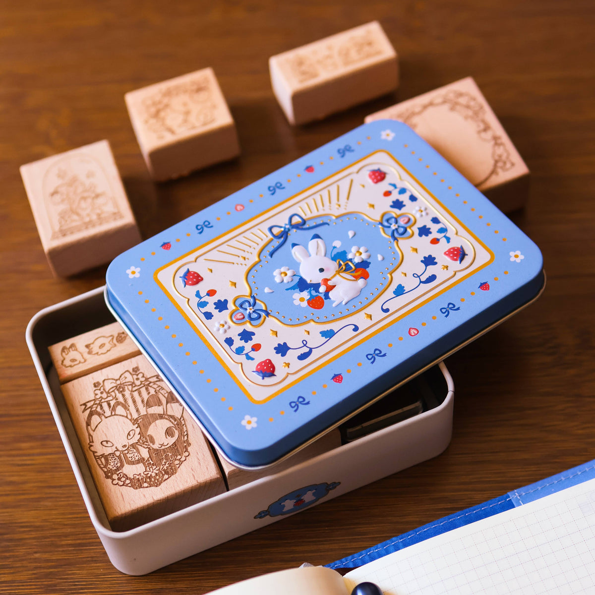 Strawberry Bunny Stamp Tin