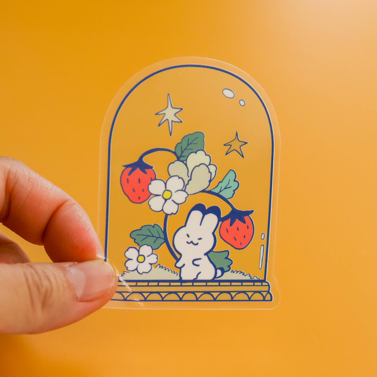 Strawberry Garden Dome Transparent Vinyl Sticker
