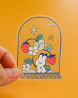 Strawberry Garden Dome Transparent Vinyl Sticker