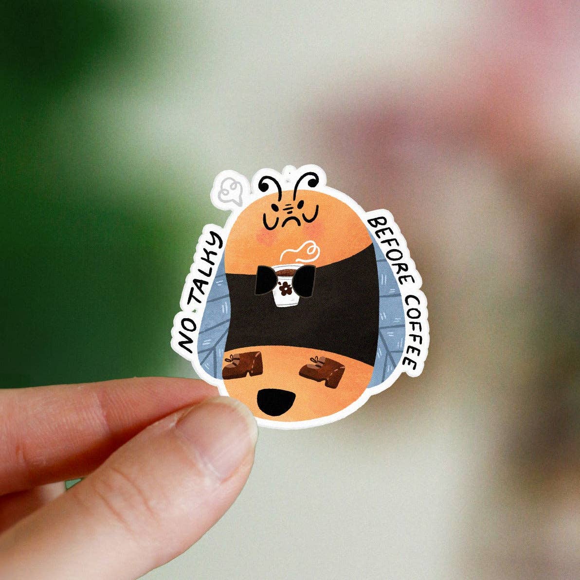 No Talky Before Coffee vinyl sticker