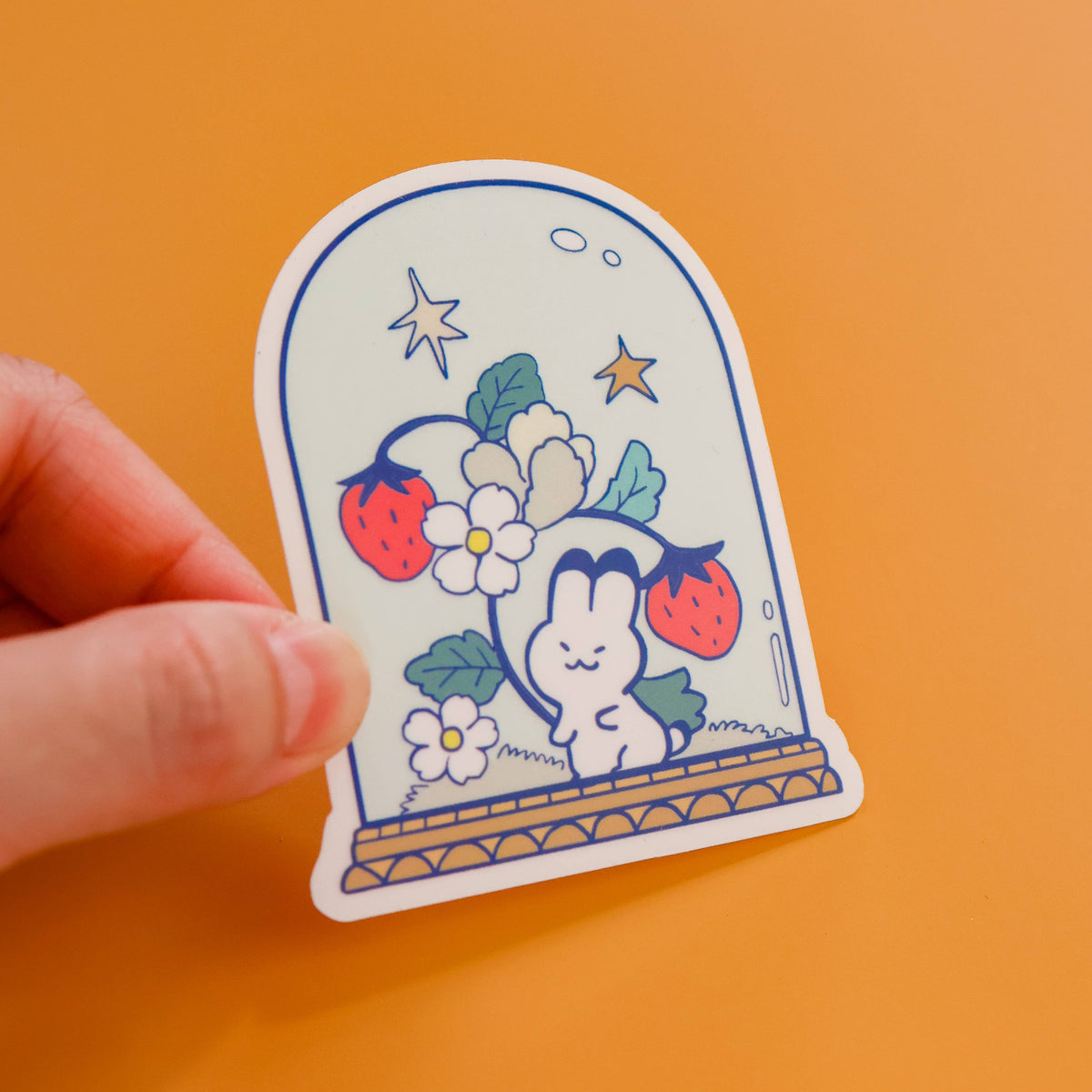 Strawberry Garden Dome Transparent Vinyl Sticker