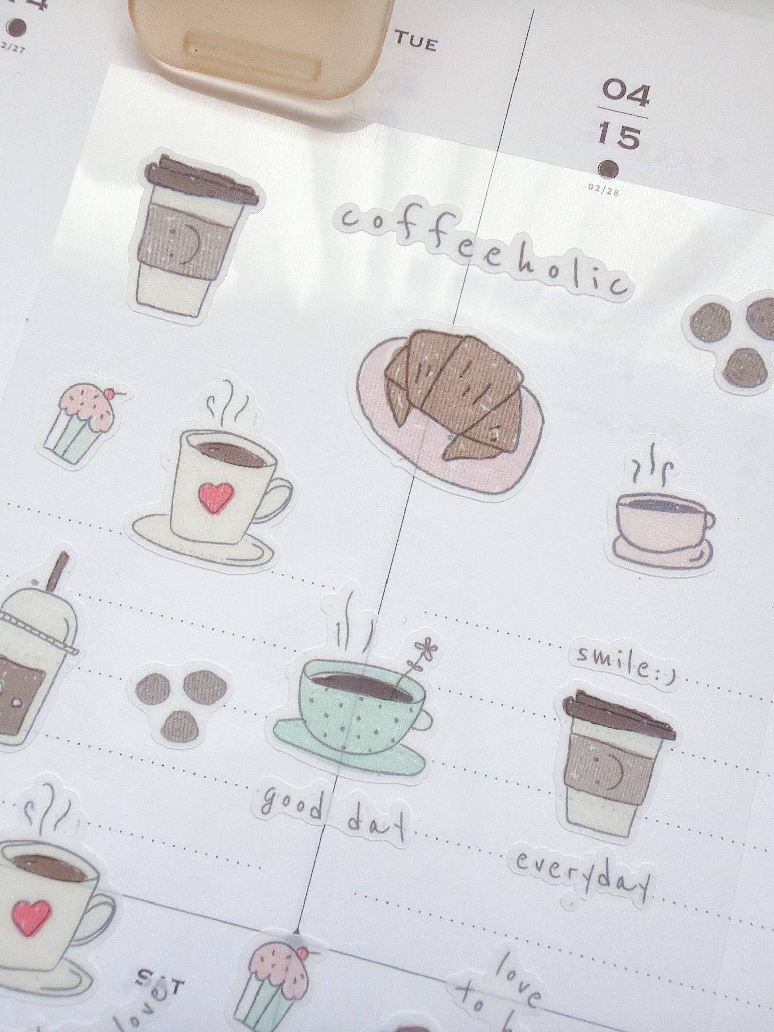 Coffeeholic Washi Sticker Sheet