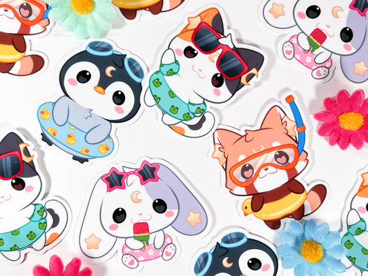 Mochi & Friends Beach Stickers