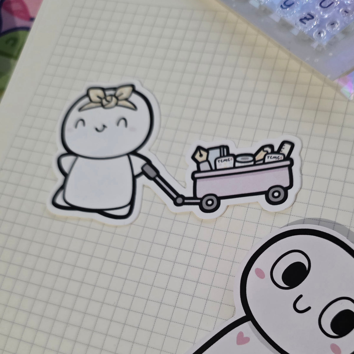Wagon of Stationery Emoti Vinyl Sticker