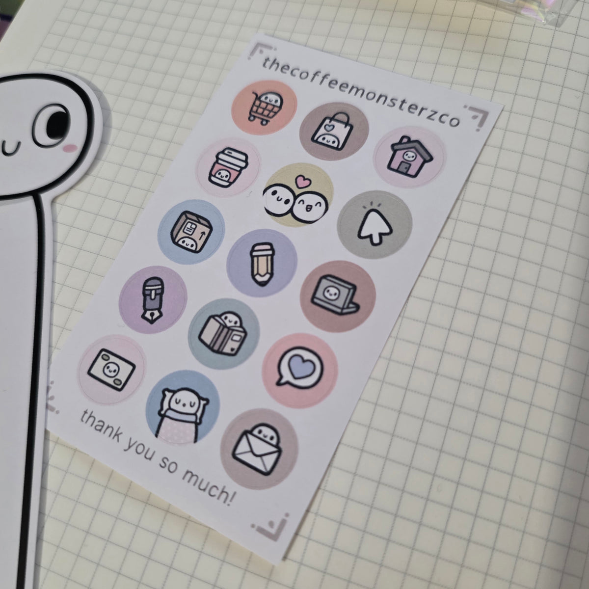 Emoti Circle Icons Mini Sticker Sheet
